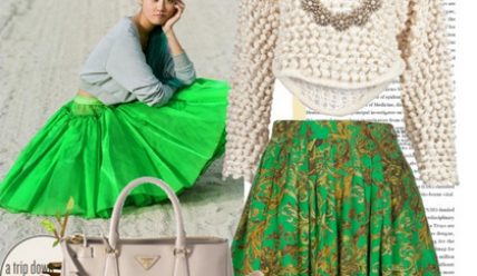 С чем носить зеленую юбку?